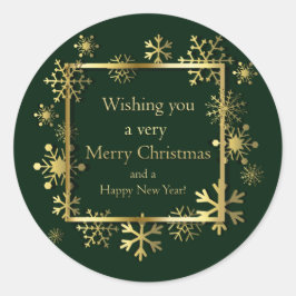 Jul - Snöflunta Ram med Ord Art Grn Runt Klistermärke