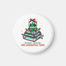Jul Snöglob Bok för Läsare Magnet