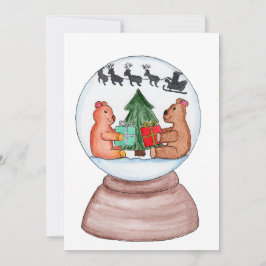Jul - Snöglob med Björnar Julkort