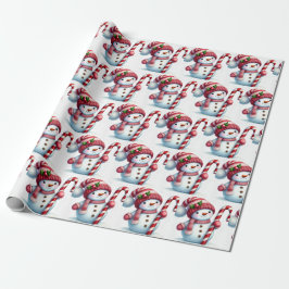 Jul Snögubbar Inpackningspapper Presentpapper
