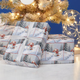 Jul Snögubbar Med Röda Skyfflar Presentpapper