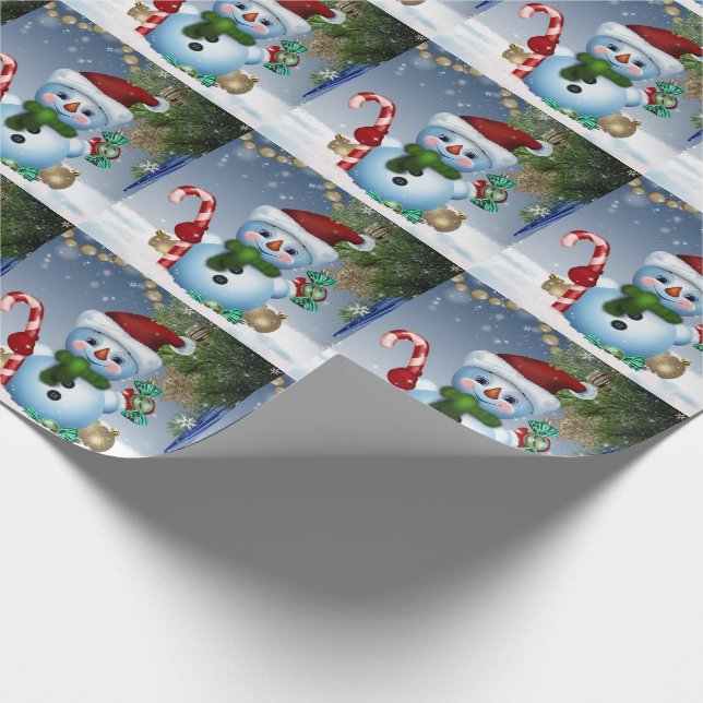 Jul Snögubbar och sockertoppar Presentpapper (Hörn)