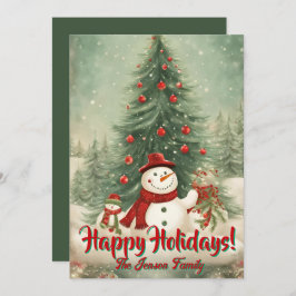 Jul snögubbe 1, Glad helg, julkort Inbjudningar