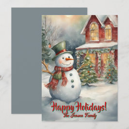 Jul snögubbe 3, Glad helg, julkort Inbjudningar