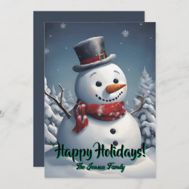 Jul snögubbe 5, Glad helg, julkort Inbjudningar
