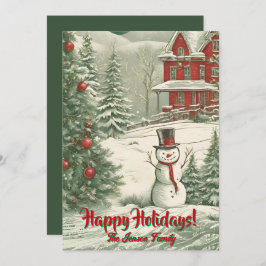Jul snögubbe 6, Glad helg, julkort Inbjudningar