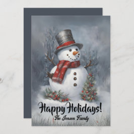 Jul snögubbe 8, Glad helg, julkort Inbjudningar