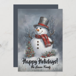 Jul snögubbe 8, Glad helg, julkort Inbjudningar