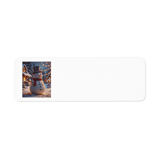 Jul Snögubbe Adressetiketter Returadress Etikett (Framsidan)