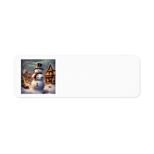 Jul Snögubbe Adressetiketter Returadress Etikett (Framsidan)