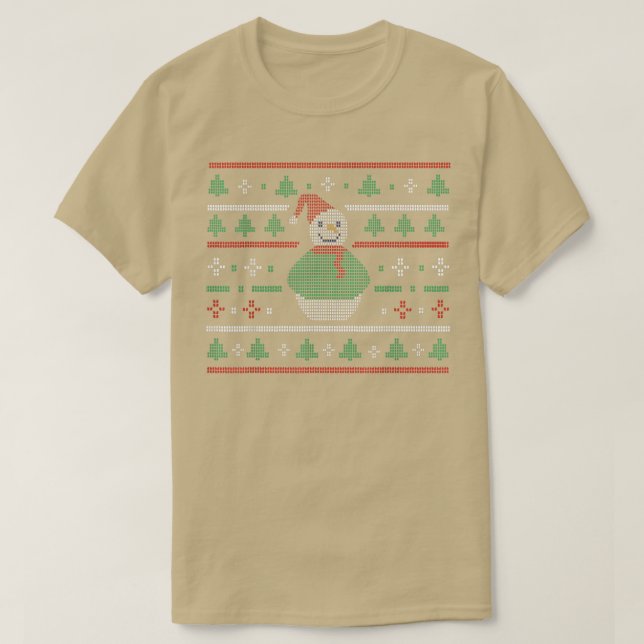 Jul Snögubbe: Äkta julsötare T Shirt (Design framsida)