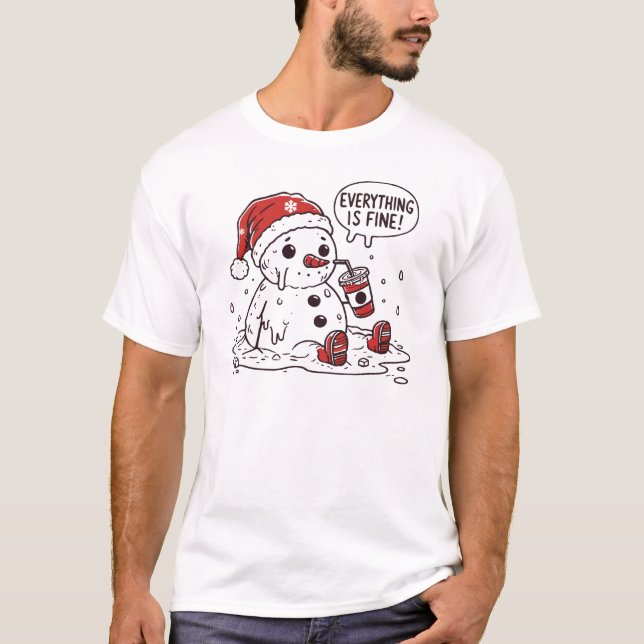 Jul Snögubbe allt är Bra Smälter T Shirt (Framsida)