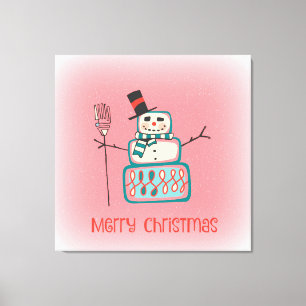 Jul Snögubbe Canvastryck