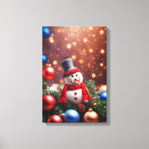 Jul Snögubbe Canvastryck