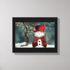 Jul Snögubbe Canvastryck