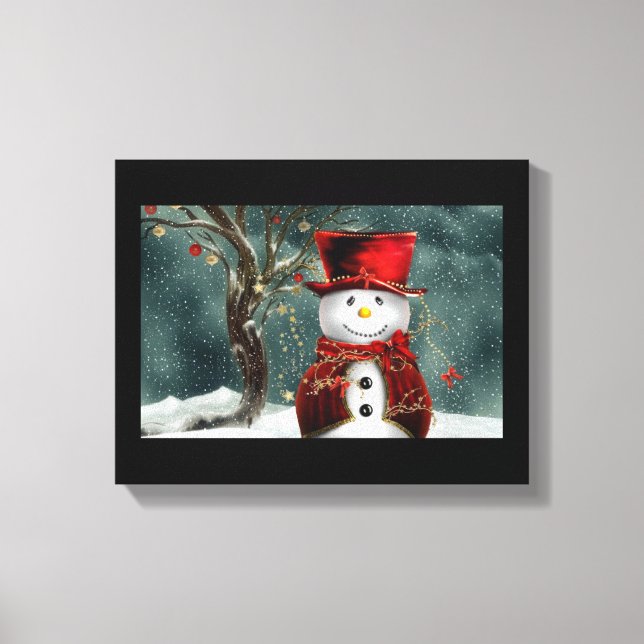 Jul Snögubbe Canvastryck (Framsida)