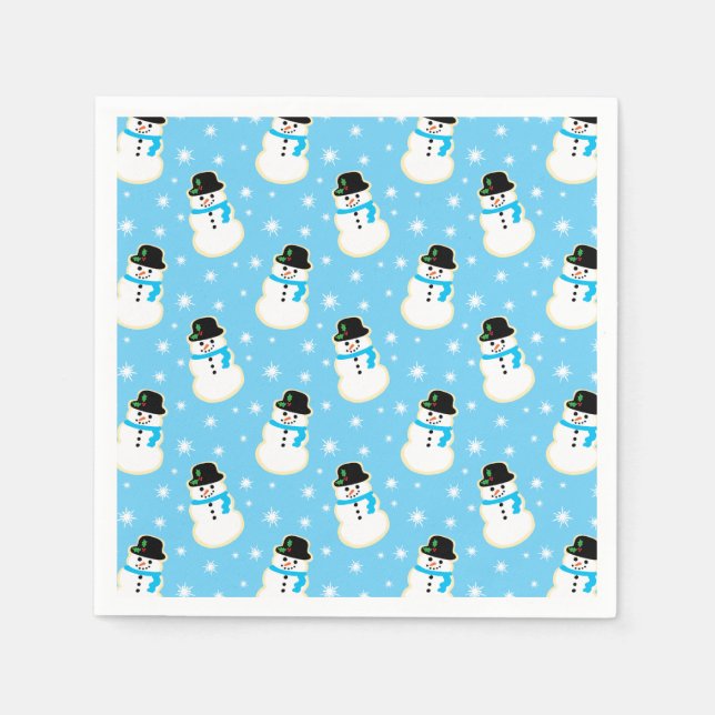 Jul Snögubbe Cookie Mönster Pappersservett (Framsidan)