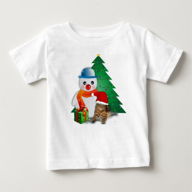 Jul Snögubbe Cotton Baby Shirt Tee Shirt (Framsida)
