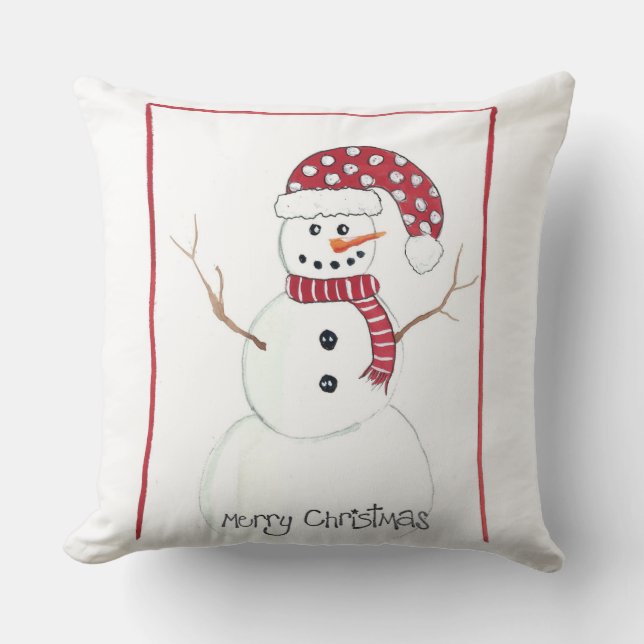 Jul Snögubbe Cotton Dekorativ kudde (Framsida)