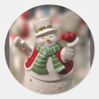 Jul snögubbe-dekal runt klistermärke