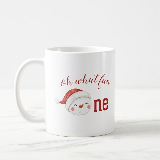 Jul Snögubbe första födelsedag Baby Kaffemugg (Vänster)