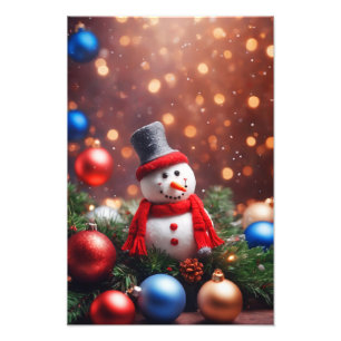Jul Snögubbe Fototryck