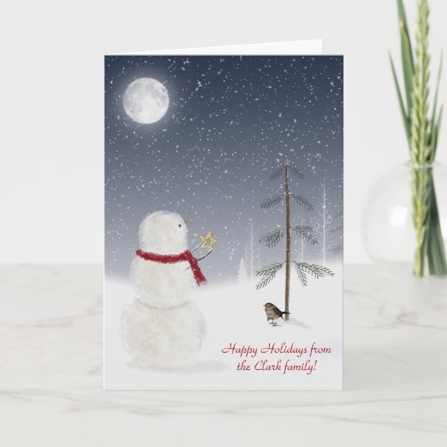 Jul Snögubbe från familjen Helgkort (Framsida)