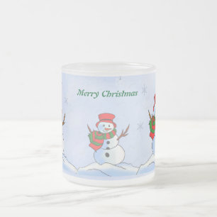 Jul snögubbe frostad glasmugg