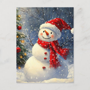 Jul Snögubbe Helg Vykort