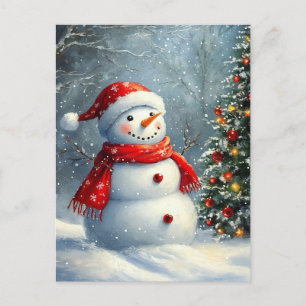 Jul Snögubbe Helg Vykort