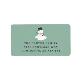 Jul Snögubbe Helgdag Den nutida cute Modern Adressetikett