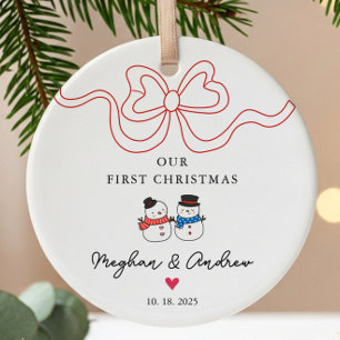 Jul Snögubbe i jul Julgransprydnad Keramik