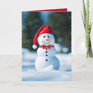 Jul Snögubbe i Snöflingor Kort