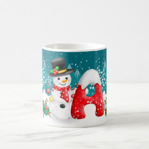 Jul Snögubbe Initial Brev Mugg