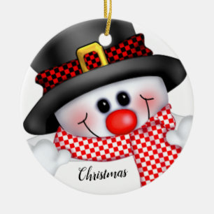Jul Snögubbe Julgransprydnad Keramik