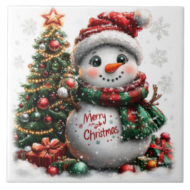 Jul Snögubbe Kakelplatta