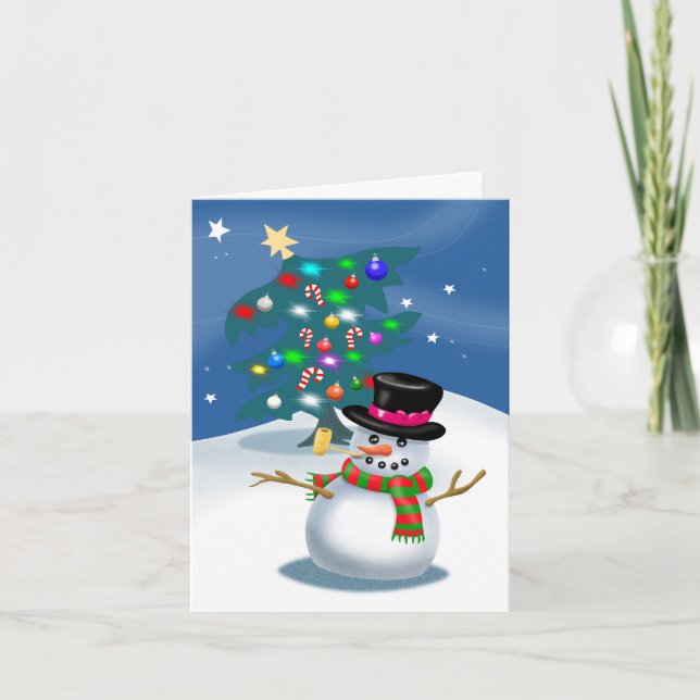 Jul Snögubbe Kort (Framsida)