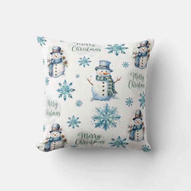 Jul Snögubbe Kudde (Framsida)