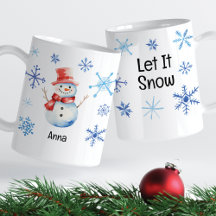 Jul Snögubbe Låt det snöa Blue Snöflingor