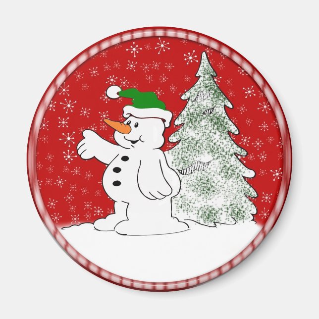 Jul Snögubbe Magnet (Framsidan)