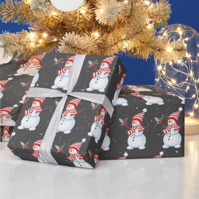 Jul Snögubbe med Bird Presentpapper (Helgdagar)