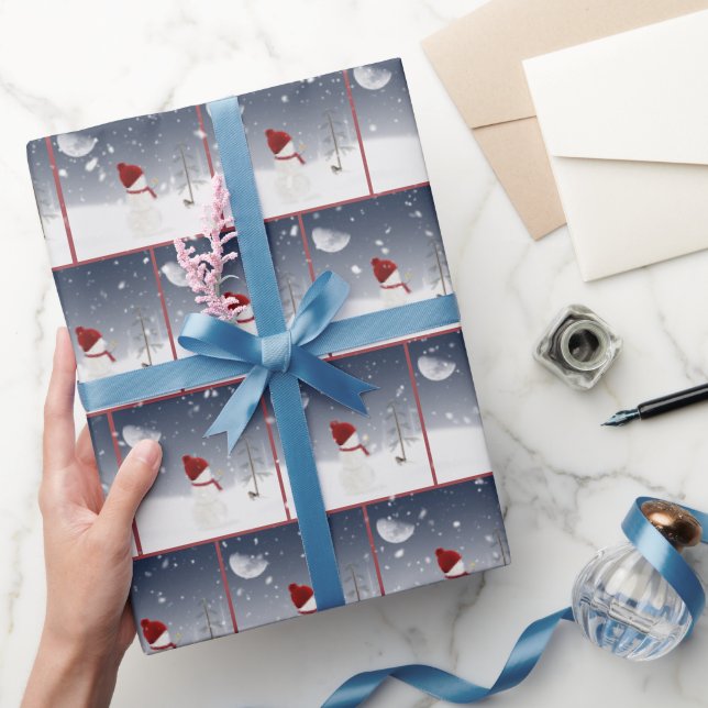 Jul Snögubbe med Guld Star Presentpapper (Gifting)