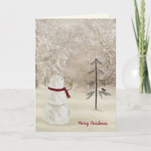 Jul snögubbe med guld stjärna kort