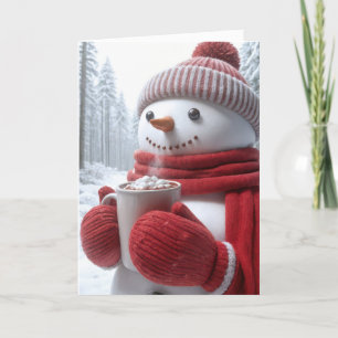 Jul Snögubbe med Hett Chocolate Kort