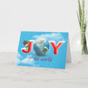 Jul Snögubbe med JOY Text Kort