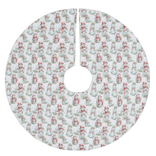 Jul Snögubbe Mönster Julgransmatta Borstad Polyester
