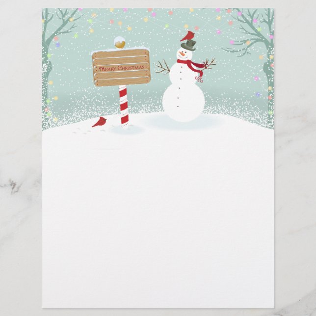 Jul Snögubbe North Pole Letterhead (Framsida)