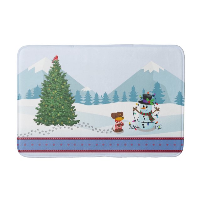 Jul Snögubbe och marionett Badrumsmatta (Framsidan)