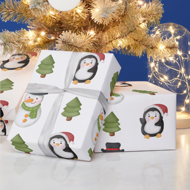 Jul Snögubbe och Penguin Presentpapper (Helgdagar)