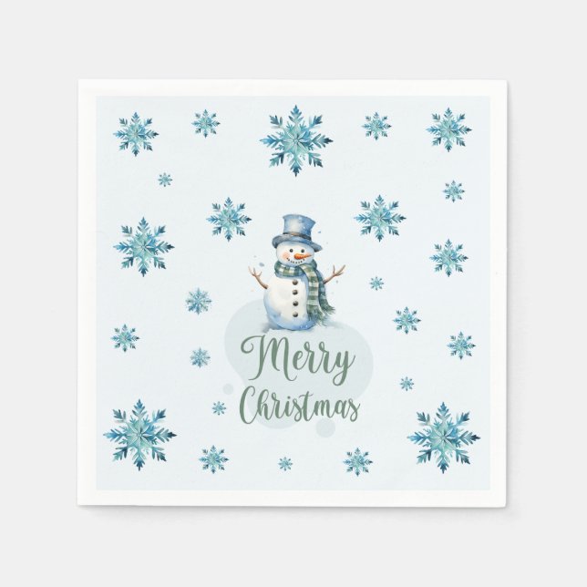Jul Snögubbe Pappersservett (Framsidan)